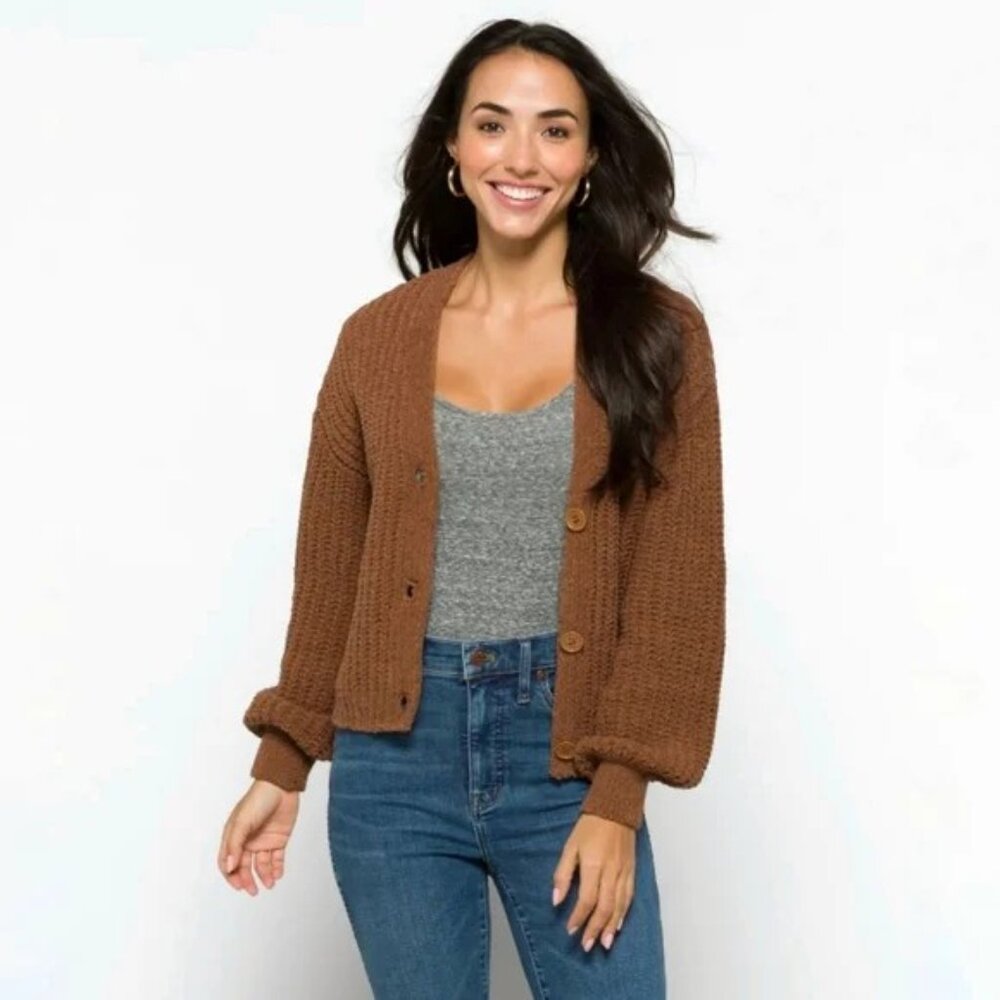 Size M Love Ellie Audrey Cropped Front Cardigan